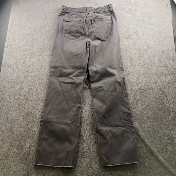 Sincerely Jules Womens Pants Small Wide Leg Raw Hem Casual Drastring Taupe - Picture 14 of 14